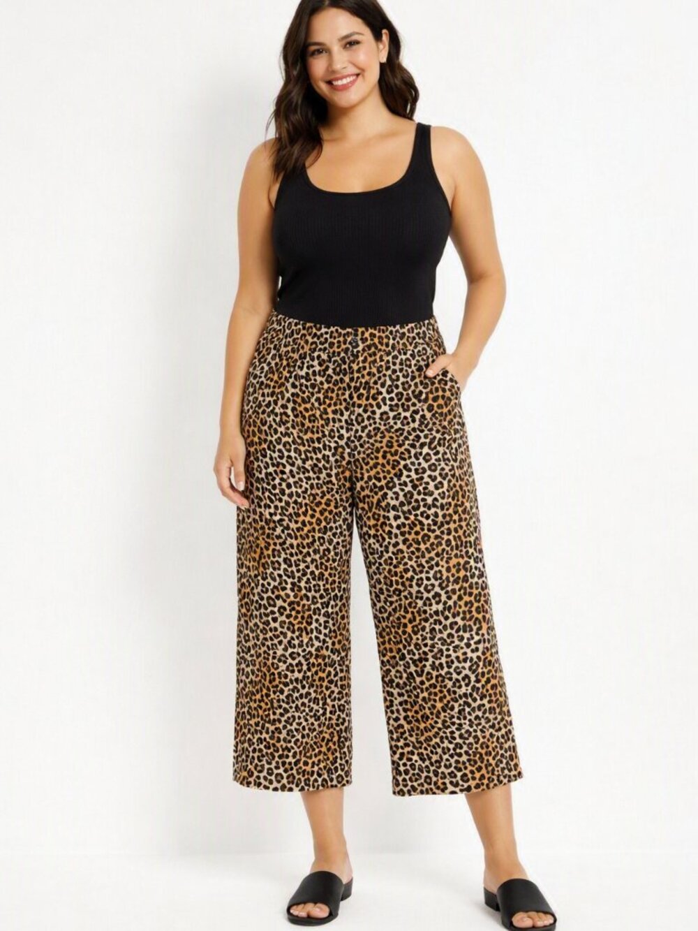 Leopard Print Corduroy Pants Fall Statement Animal Print Retro Chic Wide Leg 12